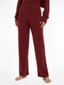 Calvin Klein Womens Pants Tawny Port Red front view showcasing relaxed fit and soft fabric design.