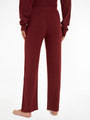 Calvin Klein Womens Pants Tawny Port Red, back view showcasing the soft fabric and regular fit of the loungewear.