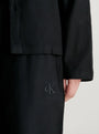 Calvin Klein L/S PANT SET UB1 Womens Pyjamas Black close-up detail view featuring logo embroidery and fabric texture.