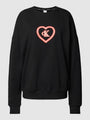 Calvin Klein CK96 Womens Lounge Sweatshirt Black front view featuring crew neckline and logo print.