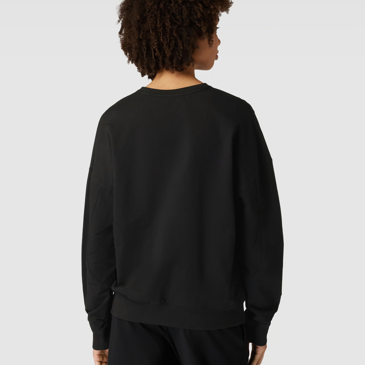 Calvin Klein CK96 Womens Lounge Sweatshirt Black back view featuring a relaxed fit and crew neckline.