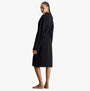 Calvin Klein INTENSE POWER Womens Bathrobe Black, side view showing shawl collar and belted waist, lightweight and relaxed fit.