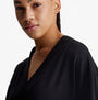 Calvin Klein INTENSE POWER Womens Bathrobe Black close-up view, featuring a shawl collar and relaxed fit.