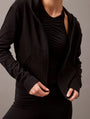 Calvin Klein MODERN TERRY Womens Full Zip Hoodie Black front view highlighting comfort and design details.