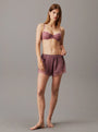 Calvin Klein CK INSTINCT SLEEP Womens Shorts Vintage Pink front view model wearing shorts and matching bra.