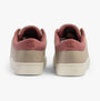 Calvin Klein CLASSIC CUPSOLE Womens Trainers Eggshell/Dusty Rose rear view with pink details and classic design.
