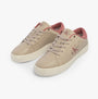 Calvin Klein CLASSIC CUPSOLE Womens Trainers Eggshell/Dusty Rose - Side view with laces and logo detail.
