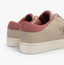 Calvin Klein CLASSIC CUPSOLE Womens Trainers Eggshell/Dusty Rose rear view showcasing suede upper and lace-up design.