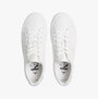 Calvin Klein BOLD VULCANISED FLATFORM Womens Trainers Bright White/Silver top view showing lace-up design and leather upper.