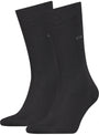 Calvin Klein 2 Pack Mens Crew Classic Socks Black front view showcasing two black crew socks with CK logo.