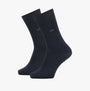 Calvin Klein 2 Pack Mens Crew Classic Socks Navy front view showing soft fabric and logo detail.