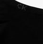 Calvin Klein 2 Pack Mens Ankle Trainer Socks Black detail view showing CK logo at the top of the black sock.