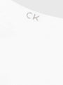Calvin Klein 2 Pack Mens Ankle Trainer Socks White close-up detail view featuring CK logo on the cuff.