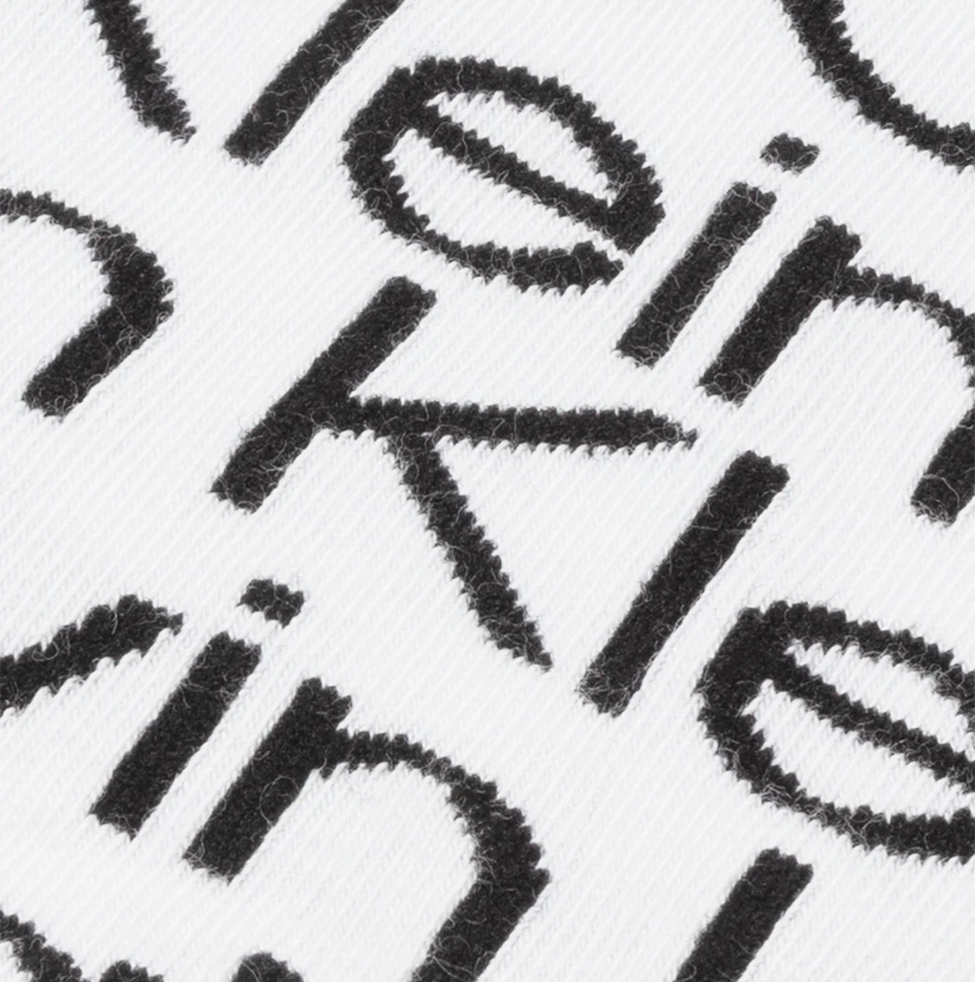Calvin Klein 2 Pack Mens Ankle Signiture Socks White detailed view of logo pattern on fabric.