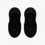Calvin Klein 2 Pack Womens Invisible Socks Black top view showing two pairs of black invisible socks with CK logo.