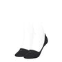 Calvin Klein 2 Pack Womens Invisible Socks Black front view showcasing soft, comfortable black material and logo.
