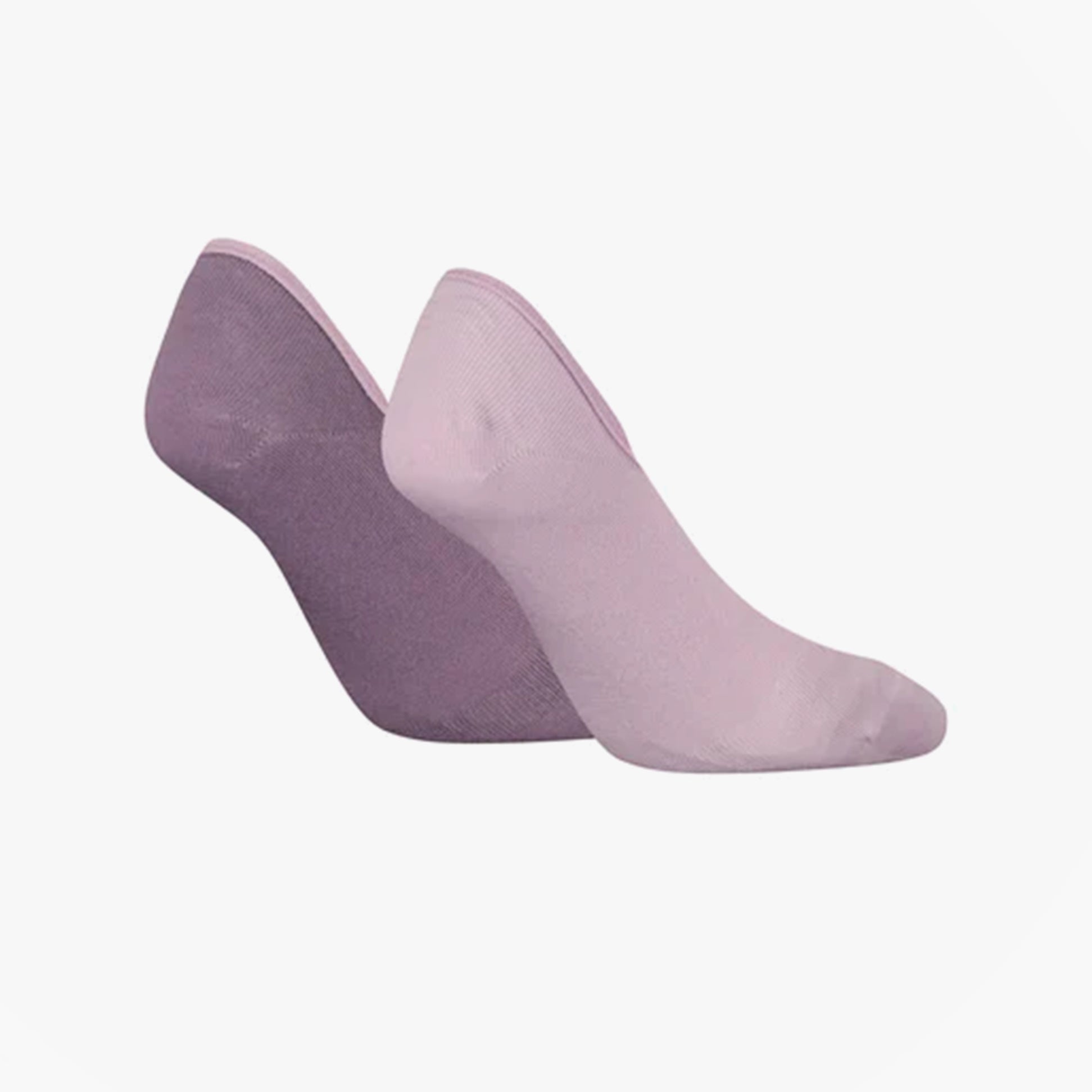 Calvin Klein 2 Pack Womens Invisible Socks Lilac side view showcasing two shades of lilac.