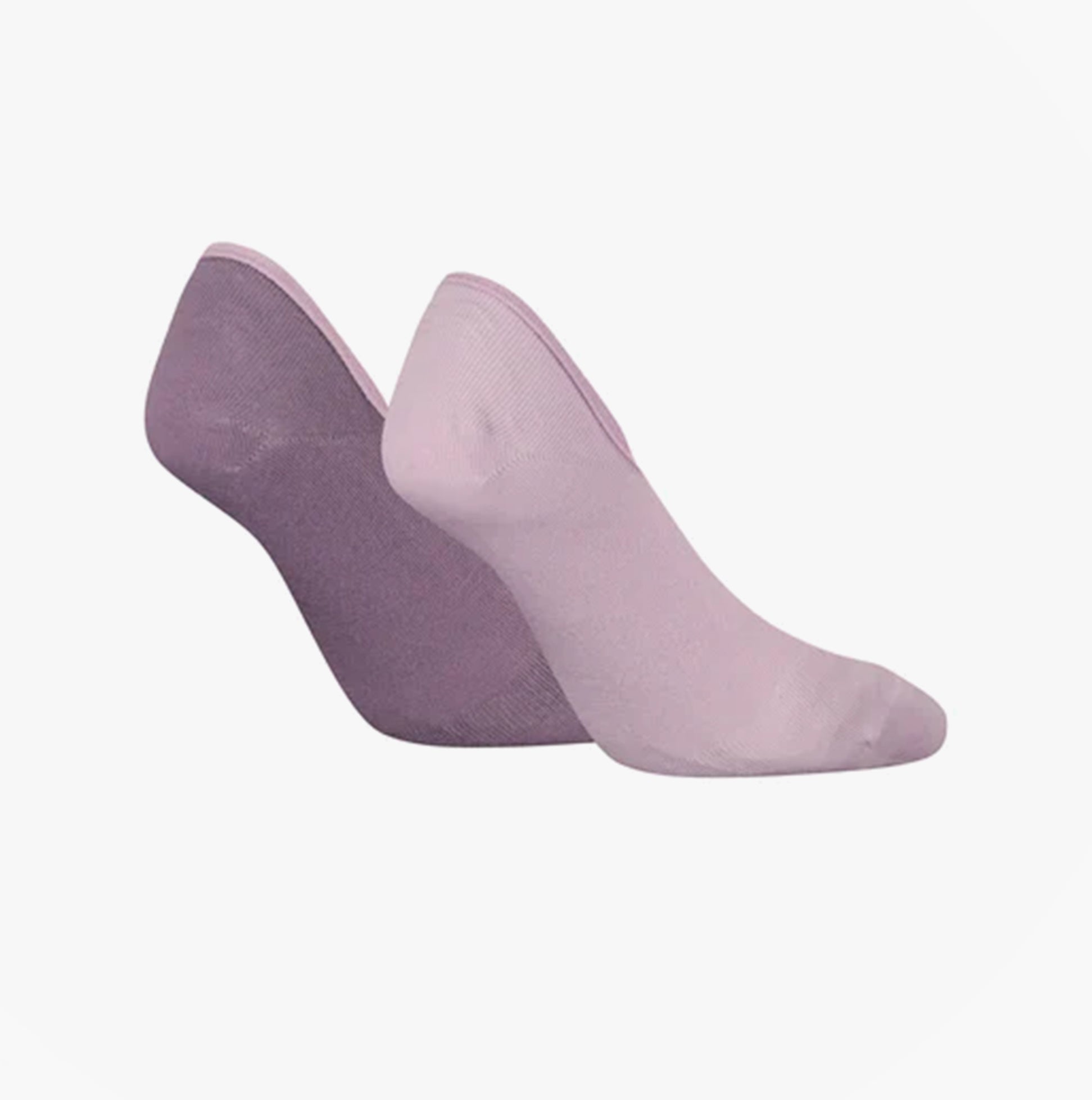Calvin Klein 2 Pack Womens Invisible Socks Lilac side view showcasing two shades of lilac.