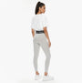 Calvin Klein LOGO Waist Leggings Grey rear view showcasing slim fit and CK logo on waistband.