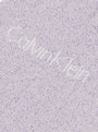 Calvin Klein 3 Pack Giftboxed Logo Womens Crew Socks Lilac Combo detail view showing logo on lilac fabric.