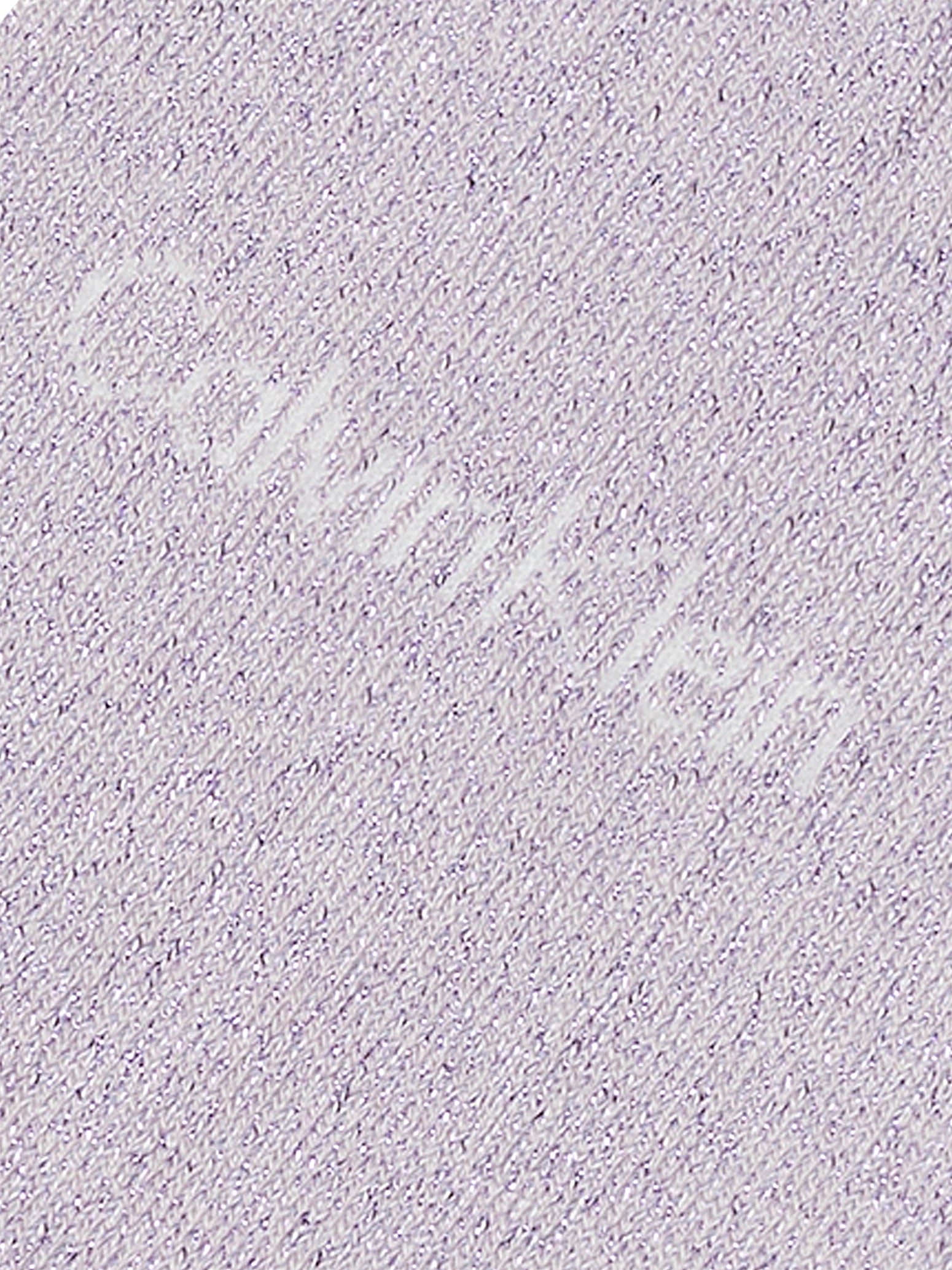 Calvin Klein 3 Pack Giftboxed Logo Womens Crew Socks Lilac Combo detail view showing logo on lilac fabric.