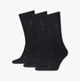 Calvin Klein 3 Pack Mens Crew Socks Black front view showing all three pairs with logo detail.
