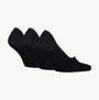 Calvin Klein 3 Pack Footie Mens Socks Black, side view showcasing full black footie socks in a pack.