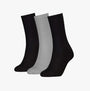 Calvin Klein 3 Pack Giftbox Lurex Womens Socks Black front view showcasing three pairs in black and grey.