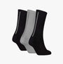 Calvin Klein 3 Pack Giftbox Lurex Womens Socks Black in a side view showcasing three pairs, black and grey design.