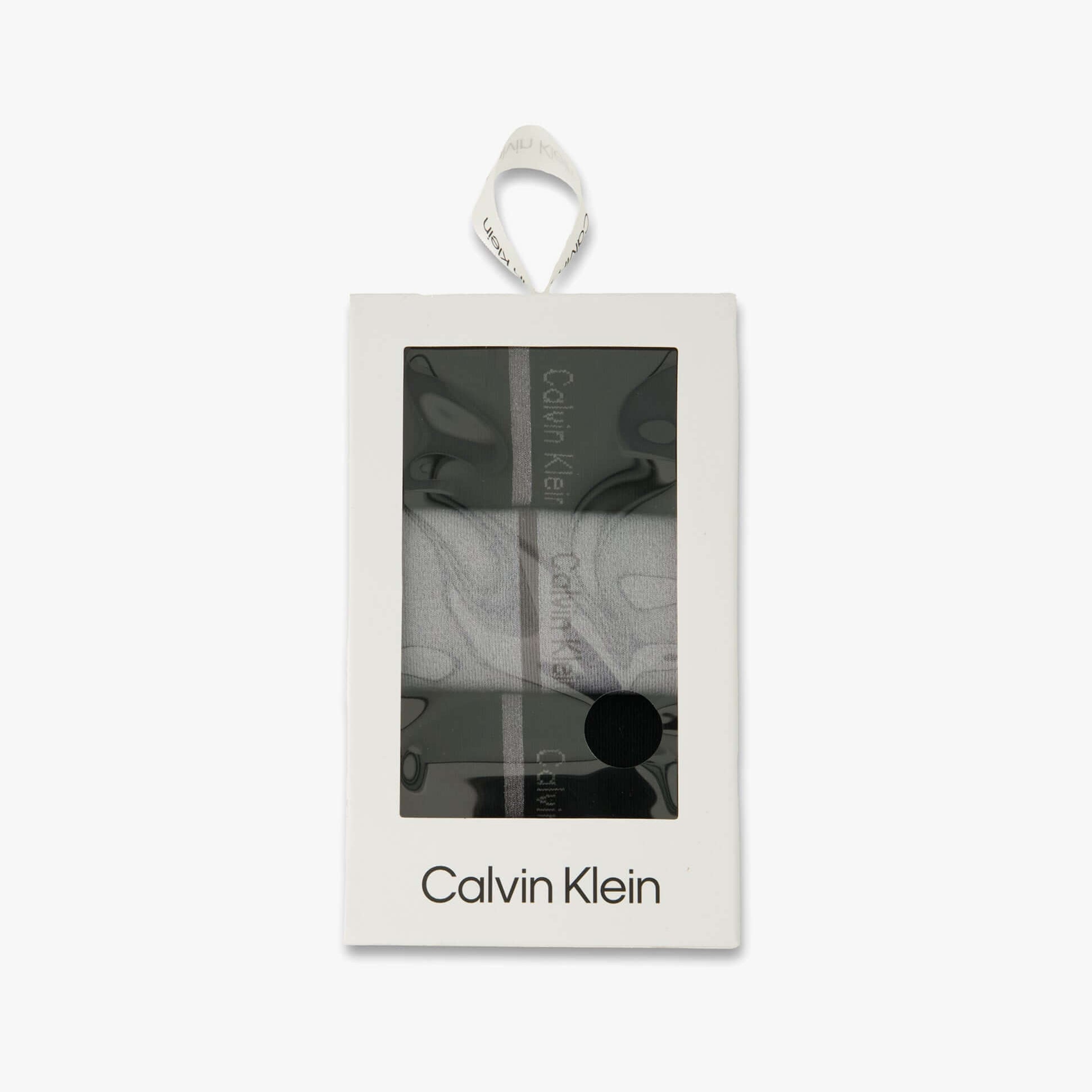 Calvin Klein 3 Pack Giftbox Lurex Womens Socks Black front view in gift box with transparent window.
