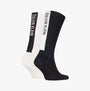 Calvin Klein 2 Pack Back Logo Mens Socks Black & White side view showcasing two pairs with logo details.