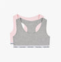 Calvin Klein BRALETTE 2 Pack Girls Bra Grey Heather/Unique front view showcasing grey and pink bralettes with Calvin Klein logo.