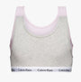 Calvin Klein BRALETTE 2 Pack Girls Bra Grey Heather/Unique front view showcasing the grey and pink bralettes with signature logo.