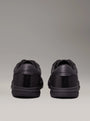 Calvin Klein LOW TOP LACE UP MIX Mens Trainers Triple Black rear view showing sleek design and low top silhouette.