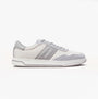 Calvin Klein LOW TOP LACE UP MIX Mens Trainers Light Grey/Granite Road side view showing casual style and round toe design.