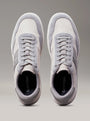 Calvin Klein LOW TOP LACE UP MIX Mens Trainers Light Grey/Granite Road top view showing lace-up design and round toe shape.