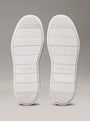 Calvin Klein LOW TOP LACE UP MIX Mens Trainers Light Grey/Granite Road sole view with white rubber sole and logo.