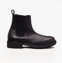 Calvin Klein CHELSEA BOOTS Mens Ck Black side view with elasticated side panel and block heel for comfort.