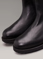Detail view of Calvin Klein CHELSEA BOOTS Mens Ck Black, showing the smooth leather upper and round toe shape.