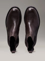 Calvin Klein CHELSEA BOOTS Mens Mole top view of leather ankle boots with elasticated side panels.
