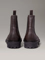 Calvin Klein CHELSEA BOOTS Mens Mole back view, showcasing leather upper and block heel design.