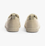 Calvin Klein LOW TOP LACE UP Mens Trainers Dk Ecru back view showcasing suede finish and logo detailing.