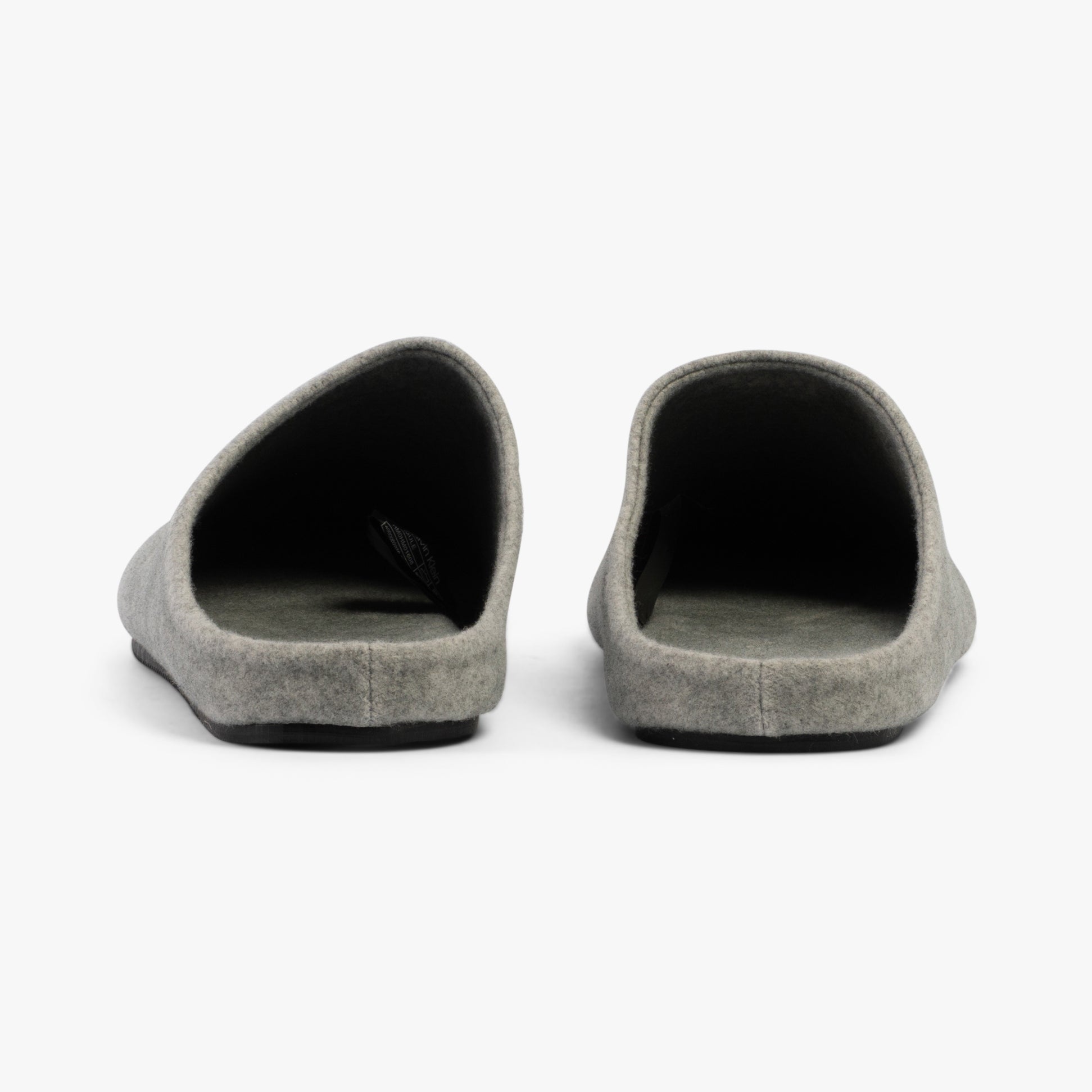 Calvin Klein MULE Mens Mule Slippers Granite Road back view showing slip-on design and comfortable lining.