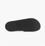 Calvin Klein POOL SLIDE DOUBLE T Mens Sliders Ck Black bottom view showing textured rubber sole for grip and durability.