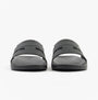 Calvin Klein POOL SLIDE DOUBLE T Mens Sliders Ck Black front view showcasing the synthetic upper and lightweight design.