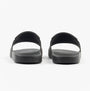 Calvin Klein POOL SLIDE DOUBLE T Mens Sliders Ck Black rear view showcasing the synthetic design and rubber sole.