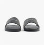 Calvin Klein POOL SLIDE W/ CK SQU Mens Sliders Black front view showcasing sleek design and logo.
