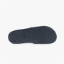 Calvin Klein POOL SLIDE W/ CK SQU Mens Sliders Calvin Navy, bottom view showing rubber sole pattern.