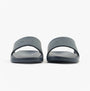 Calvin Klein POOL SLIDE W/ CK SQU Mens Sliders Calvin Navy front view showcasing synthetic upper and rubber sole.