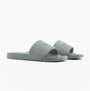 Calvin Klein POOL SLIDE W/ CK SQU Mens Sliders Granite Road side view, synthetic upper, lightweight and comfortable design.